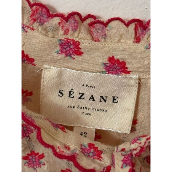 Sezane Victorine Floral Babydoll Nightdress Organic Cotton 42/10 - Picture 4 of 7